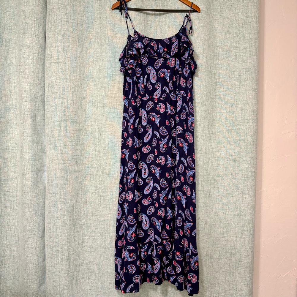 Westport Navy and Pink Paisley Maxi Dress